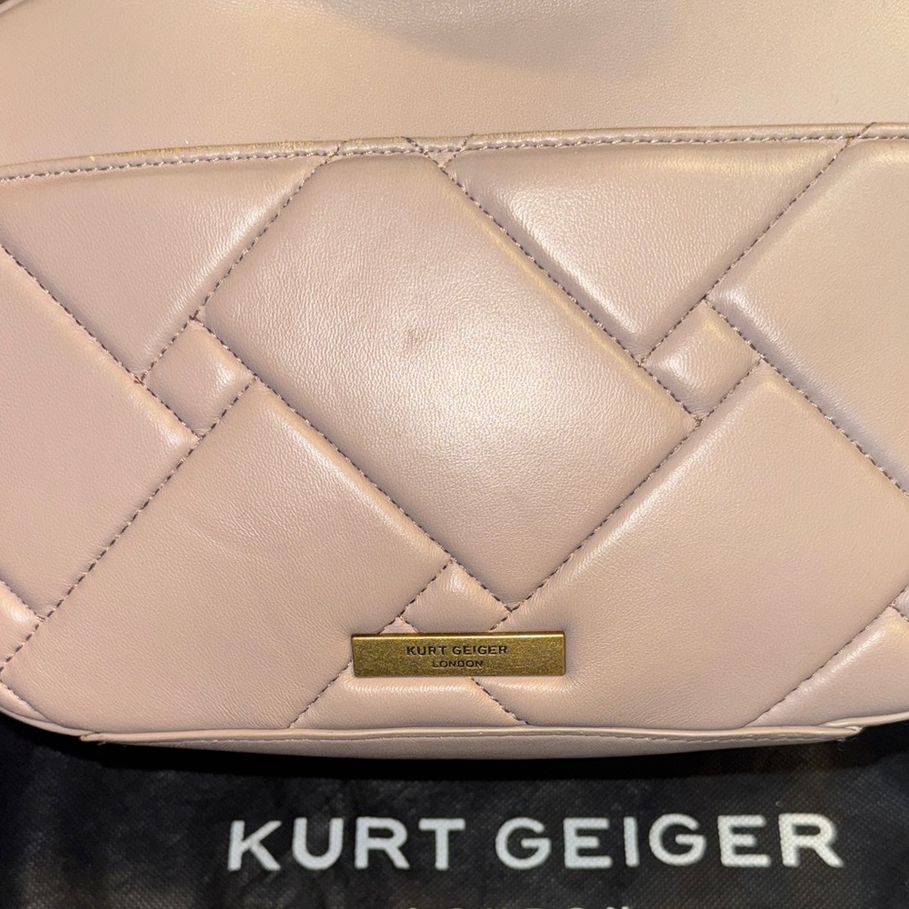 SOLD 🚨 Kurt Geiger nudeQuilted Leather Crossbody EUC with Dusty - Picture 4 of 8
